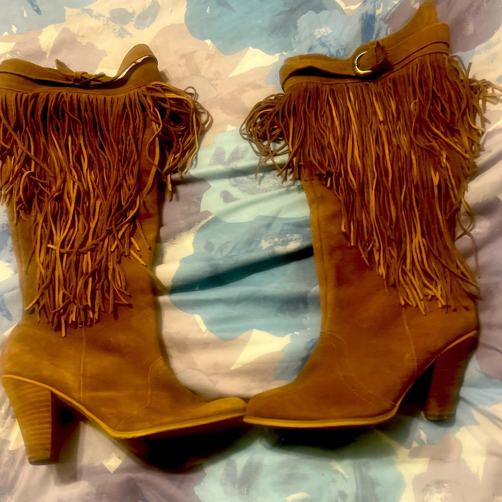 Naughty Monkey Fringed heeled boots